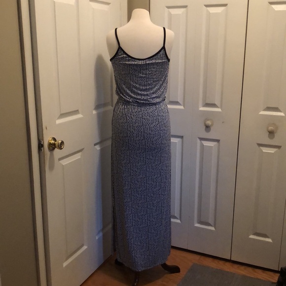 Calvin Klein Jeans co. Cinch waist maxi dress size medium blue white black COMFY - Picture 2 of 11